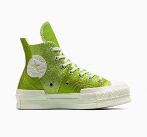 Férfi Converse Chuck 70 Plus Glitter Magasszárú Tornacipő Világos Zöld | HUNGARY HSO2CF