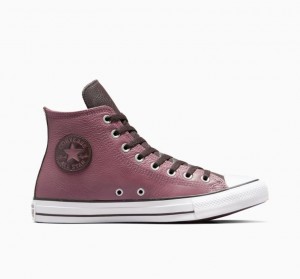 Férfi Converse Chuck Taylor All Star Leather Magasszárú Tornacipő Rózsaszín | HUNGARY VCB4MY