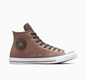 Férfi Converse Chuck Taylor All Star Leather Magasszárú Tornacipő Barna | HUNGARY DIJ6CA