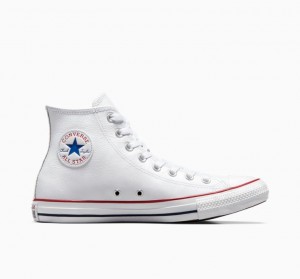 Férfi Converse Chuck Taylor All Star Leather Magasszárú Tornacipő Fehér | HUNGARY CNA7VQ