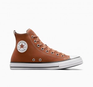 Férfi Converse Chuck Taylor All Star Leather Magasszárú Tornacipő Barna | HUNGARY ZQF8SR