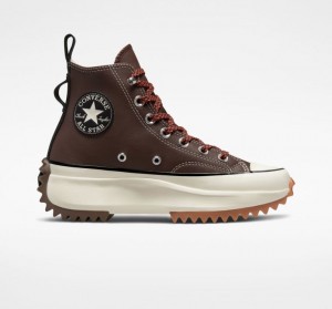 Férfi Converse Run Star Hike Leather Platform Cipő Sötétbarna | HUNGARY XMR7CG