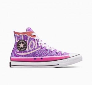 Férfi Converse X Wonka Chuck Taylor All Star Swirl Magasszárú Tornacipő Lila | HUNGARY ALZ9TH