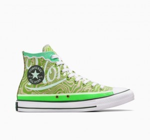 Férfi Converse X Wonka Chuck Taylor All Star Swirl Magasszárú Tornacipő Zöld | HUNGARY GFN4AH