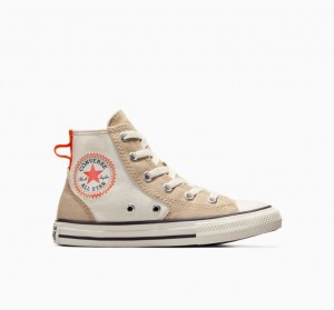 Gyerek Converse Chuck Taylor All Star Canvas Overlay Magasszárú Tornacipő Bézs | HUNGARY ZVC8JK