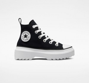 Gyerek Converse Chuck Taylor All Star Lugged Lift Canvas Platform Cipő Fekete | HUNGARY VRG9YS