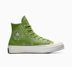 Női Converse Chuck 70 Bold Stitch Magasszárú Tornacipő Zöld | HUNGARY FDG8YH