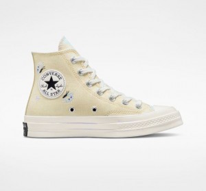 Női Converse Chuck 70 Butterfly Wings Magasszárú Tornacipő Sárga | HUNGARY UJD8KE