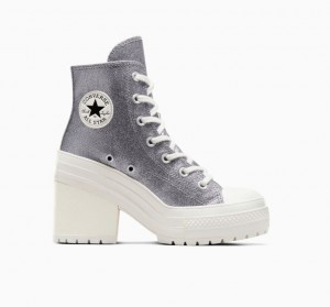 Női Converse Chuck 70 De Luxe Heel Glitter Magasszárú Tornacipő Titán | HUNGARY JNC0GR