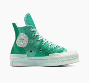 Női Converse Chuck 70 Plus Glitter Magasszárú Tornacipő Türkiz | HUNGARY MFS8BW