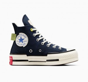 Női Converse Chuck 70 Plus Heel Loop Magasszárú Tornacipő Sötétkék | HUNGARY JIT0BY