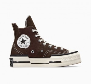 Női Converse Chuck 70 Plus Magasszárú Tornacipő Csokoládé | HUNGARY COD1ZQ