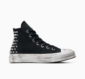 Női Converse Chuck 70 Studded Magasszárú Tornacipő Fekete | HUNGARY ELU3VF