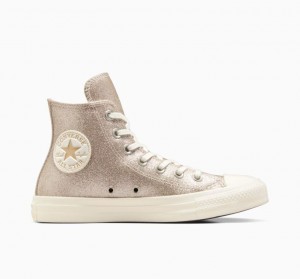 Női Converse Chuck Taylor All Star Glitter Magasszárú Tornacipő Világos Arany | HUNGARY VYW5TU