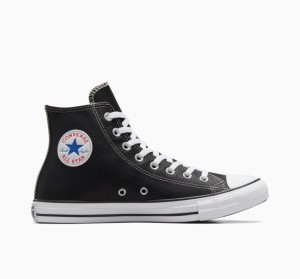 Női Converse Chuck Taylor All Star Leather Magasszárú Tornacipő Fekete | HUNGARY XHS3YN