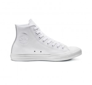 Női Converse Chuck Taylor All Star Leather Magasszárú Tornacipő Fehér | HUNGARY GBT3NU