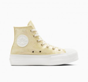 Női Converse Chuck Taylor All Star Lift Golden Butterfly Platform Cipő Citrom | HUNGARY VPL8XA