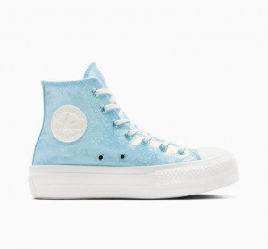 Női Converse Chuck Taylor All Star Lift Golden Butterfly Platform Cipő Világos Kék | HUNGARY VRI0KQ