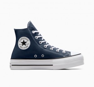 Női Converse Chuck Taylor All Star Lift Platform Cipő Sötétkék | HUNGARY BPD6HQ