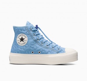 Női Converse Chuck Taylor All Star Lift Quilted Platform Cipő Világos Kék | HUNGARY NXS0FL