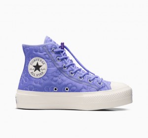 Női Converse Chuck Taylor All Star Lift Quilted Platform Cipő Világos Kék | HUNGARY YXN7BS