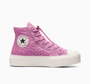 Női Converse Chuck Taylor All Star Lift Quilted Platform Cipő Rózsaszín | HUNGARY PUN9TQ