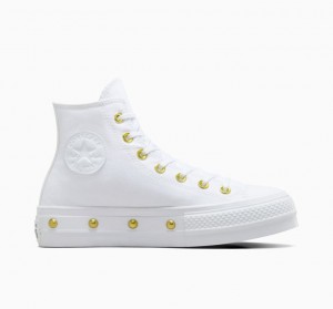 Női Converse Chuck Taylor All Star Lift Star Studded Platform Cipő Fehér | HUNGARY ZHD8MG