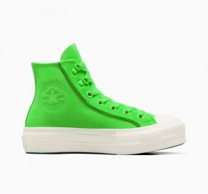 Női Converse Chuck Taylor All Star Lift Suede Platform Cipő Zöld | HUNGARY JHD8LW