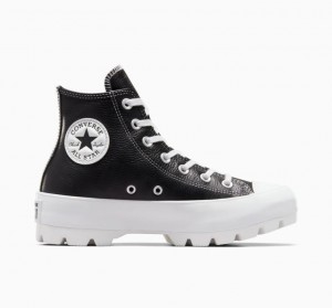 Női Converse Chuck Taylor All Star Lugged Leather Magasszárú Tornacipő Fekete | HUNGARY FGU8SV