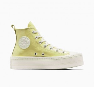 Női Converse Chuck Taylor All Star Modern Lift Embossed Platform Cipő Sárga | HUNGARY YWS4JI