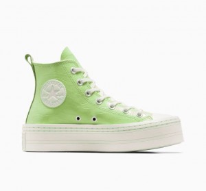 Női Converse Chuck Taylor All Star Modern Lift Embossed Platform Cipő Világos Zöld | HUNGARY FNK5HA