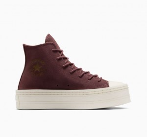 Női Converse Chuck Taylor All Star Modern Lift Suede Platform Cipő Barna | HUNGARY TUM1IR