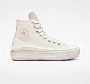 Női Converse Chuck Taylor All Star Move Tonal Materials Platform Cipő Fehér | HUNGARY TBA7XE