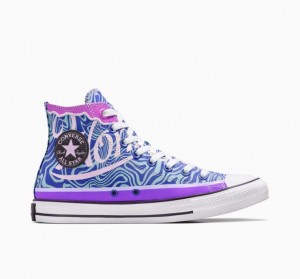 Női Converse X Wonka Chuck Taylor All Star Swirl Magasszárú Tornacipő Kék | HUNGARY ONL8GH