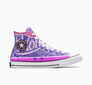 Női Converse X Wonka Chuck Taylor All Star Swirl Magasszárú Tornacipő Lila | HUNGARY DBS6NO