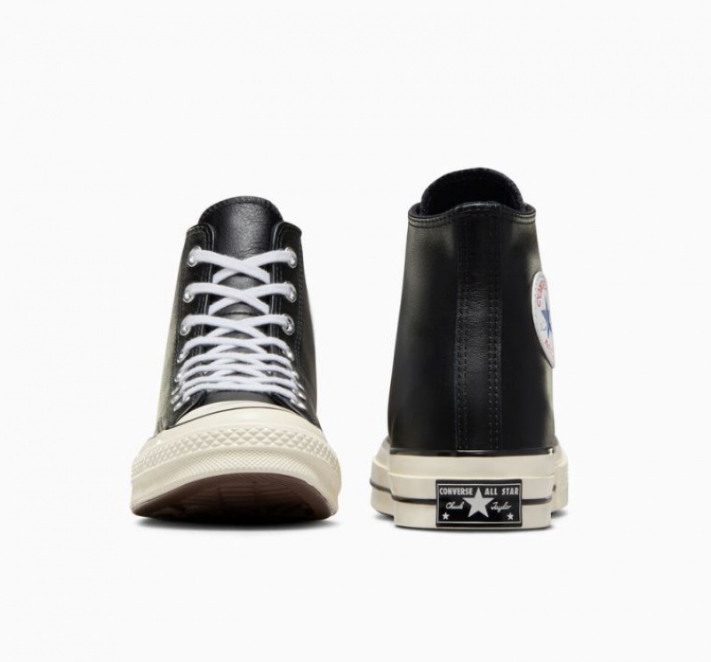 Férfi Converse Chuck 70 Leather Magasszárú Tornacipő Fekete | HUNGARY OYV4QE