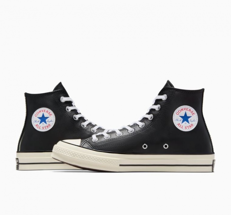 Férfi Converse Chuck 70 Leather Magasszárú Tornacipő Fekete | HUNGARY OYV4QE