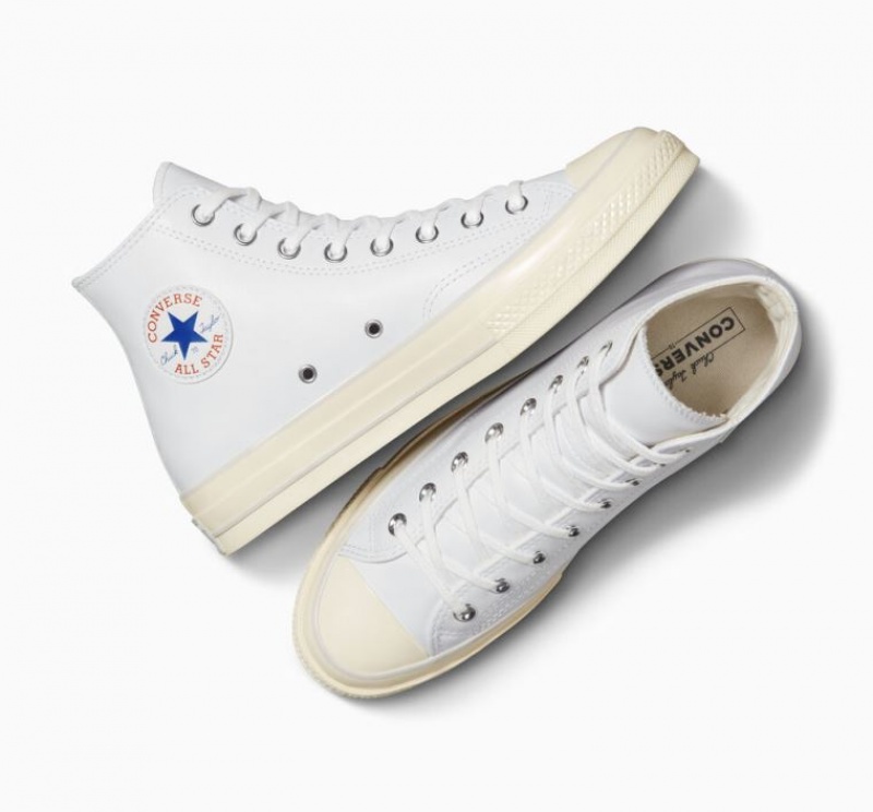 Férfi Converse Chuck 70 Leather Magasszárú Tornacipő Fehér | HUNGARY JXE8CQ