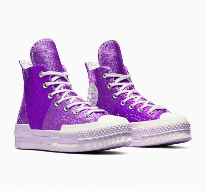 Férfi Converse Chuck 70 Plus Glitter Magasszárú Tornacipő Lila | HUNGARY PMQ6NL