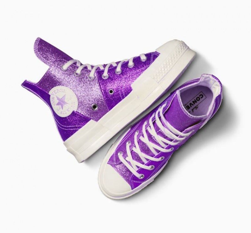 Férfi Converse Chuck 70 Plus Glitter Magasszárú Tornacipő Lila | HUNGARY PMQ6NL