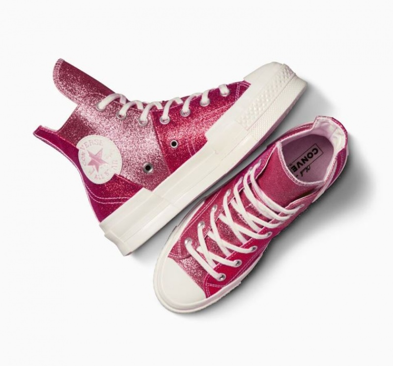 Férfi Converse Chuck 70 Plus Glitter Magasszárú Tornacipő Piros | HUNGARY NLQ8TH