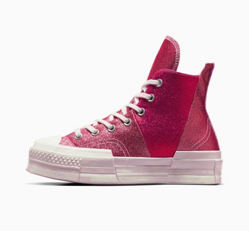 Férfi Converse Chuck 70 Plus Glitter Magasszárú Tornacipő Piros | HUNGARY NLQ8TH