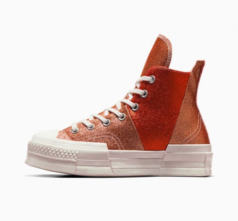 Férfi Converse Chuck 70 Plus Glitter Magasszárú Tornacipő Narancssárga | HUNGARY KFT9MW