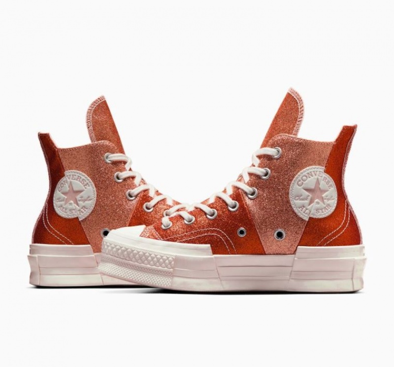 Férfi Converse Chuck 70 Plus Glitter Magasszárú Tornacipő Narancssárga | HUNGARY KFT9MW