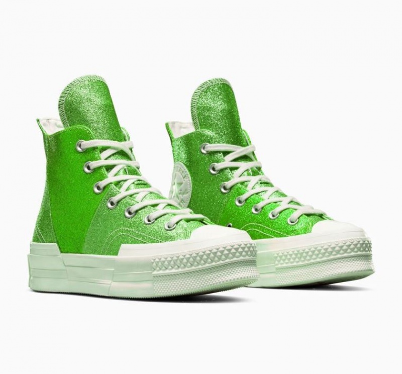 Férfi Converse Chuck 70 Plus Glitter Magasszárú Tornacipő Zöld | HUNGARY DWF5MG