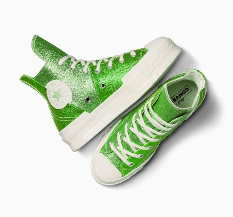 Férfi Converse Chuck 70 Plus Glitter Magasszárú Tornacipő Zöld | HUNGARY DWF5MG