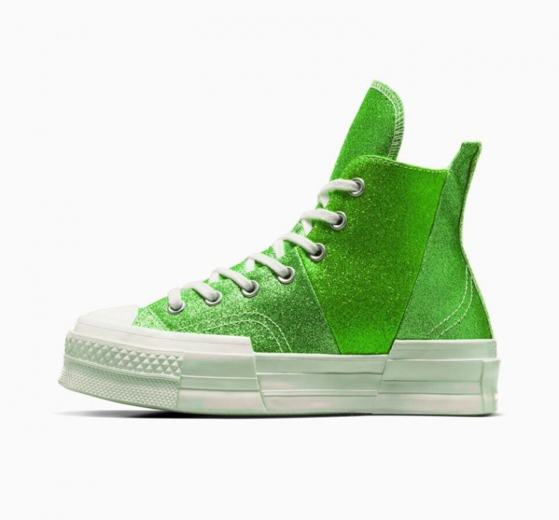 Férfi Converse Chuck 70 Plus Glitter Magasszárú Tornacipő Zöld | HUNGARY DWF5MG