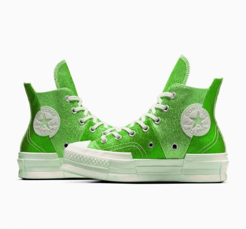 Férfi Converse Chuck 70 Plus Glitter Magasszárú Tornacipő Zöld | HUNGARY DWF5MG