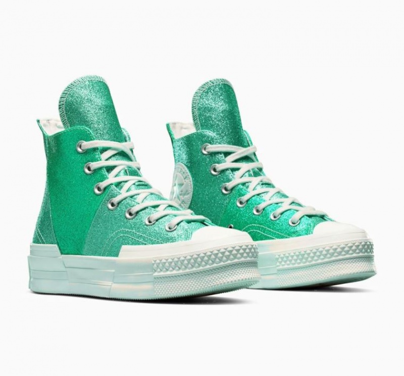 Férfi Converse Chuck 70 Plus Glitter Magasszárú Tornacipő Türkiz | HUNGARY RKX7SO