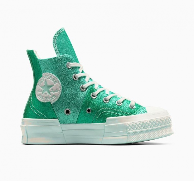 Férfi Converse Chuck 70 Plus Glitter Magasszárú Tornacipő Türkiz | HUNGARY RKX7SO